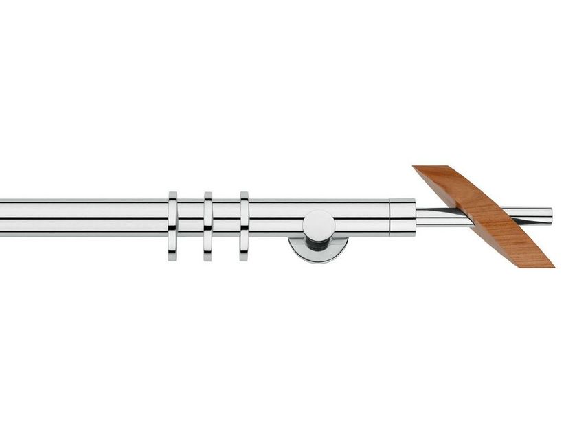 Bastone Per Tende In Legno Massello 29 Mm Con 2 Staffe - Asta Singola Senza Anelli - Lunghezza 160 Cm - Per Soggiorno E Cucina