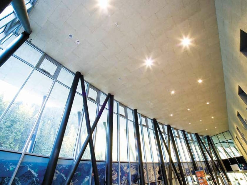 Acoustic wood wool ceiling tiles Heradesign® By Knauf Amf