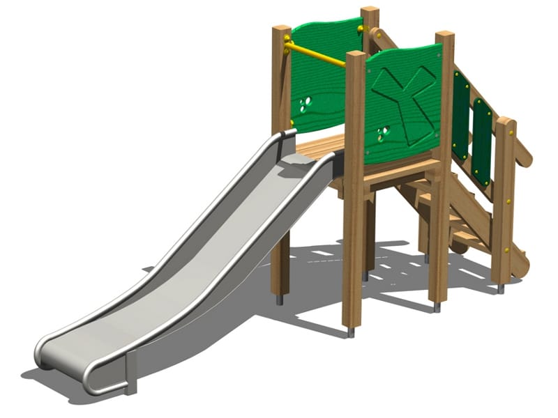 Toboggan en acier inoxydable et bois SCOIATTOLO 100 INOX By Legnolandia