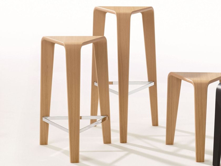 PLY Sgabello alto in rovere By Arper design Lievore Altherr Molina