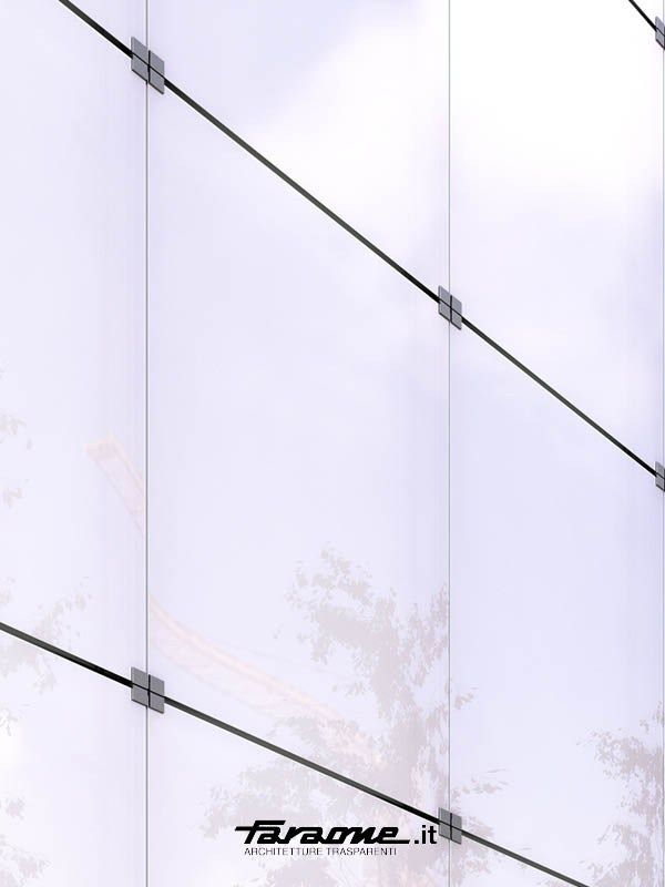 Point-fixed glass facade VETRISSIMO N By FARAONE design Nino Faraone