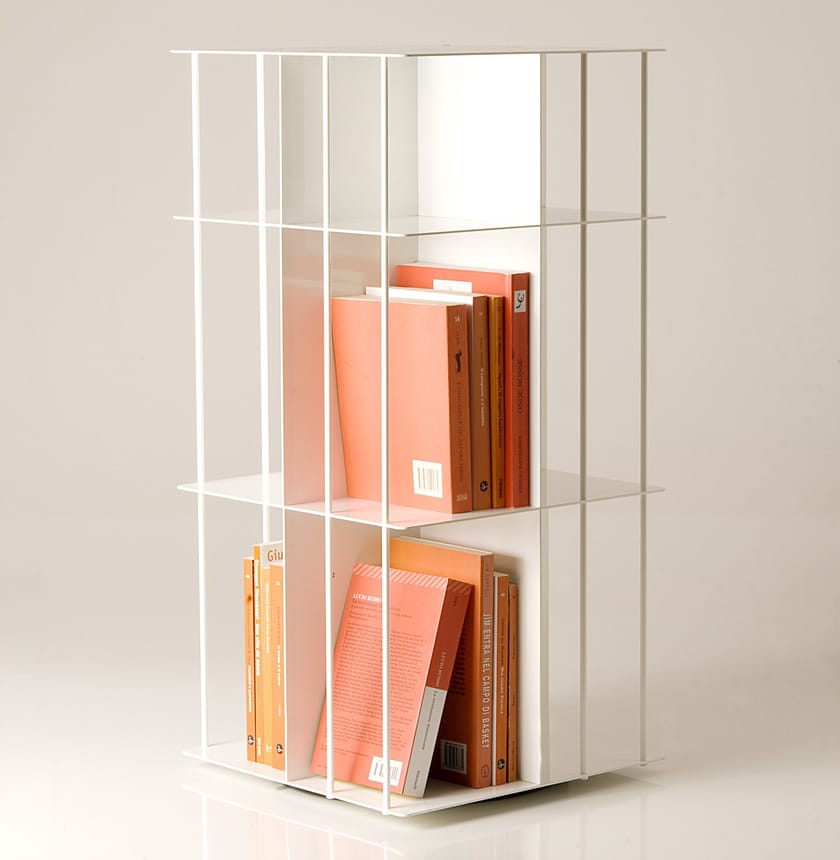 Libreria Girevole In Legno Con 16 Scomparti - Salvaspazio Angolare