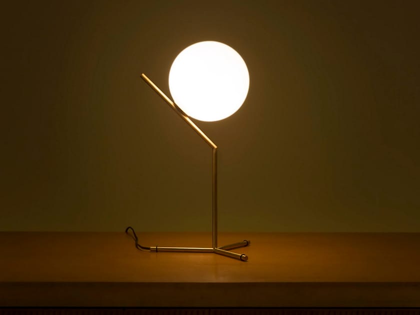 Brass table lamp with dimmer IC LIGHTS T1 HIGH By FLOS design Michael