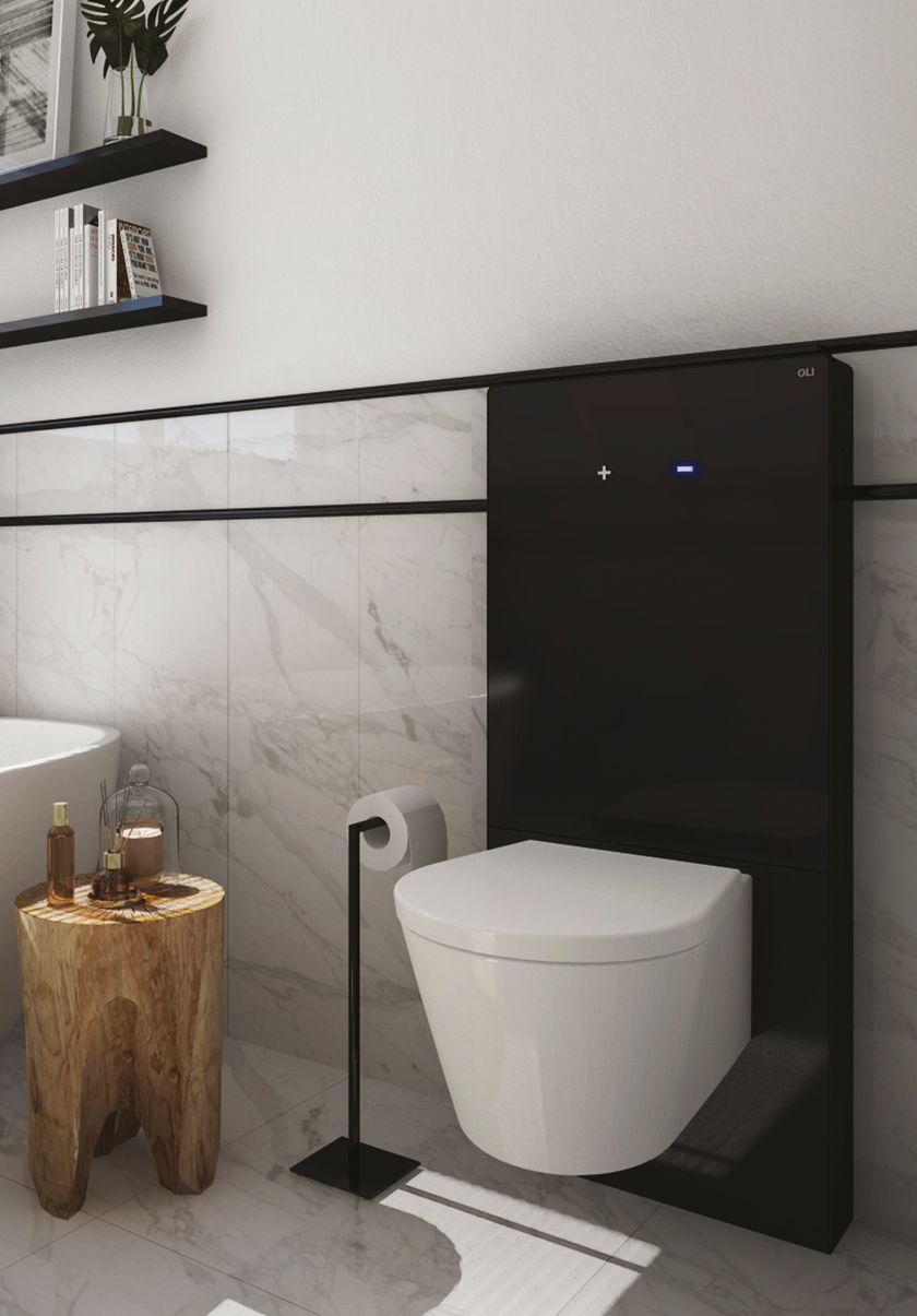 Metal sanitary module for suspended toilets QR-INOX NO-TOUCH HYDROBOOST ...