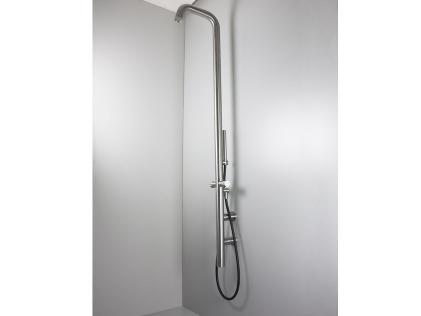 Colonna Doccia Acciaio Inox Senza Miscelatore - Con Soffione E Doccetta Regolabile - Foto 8