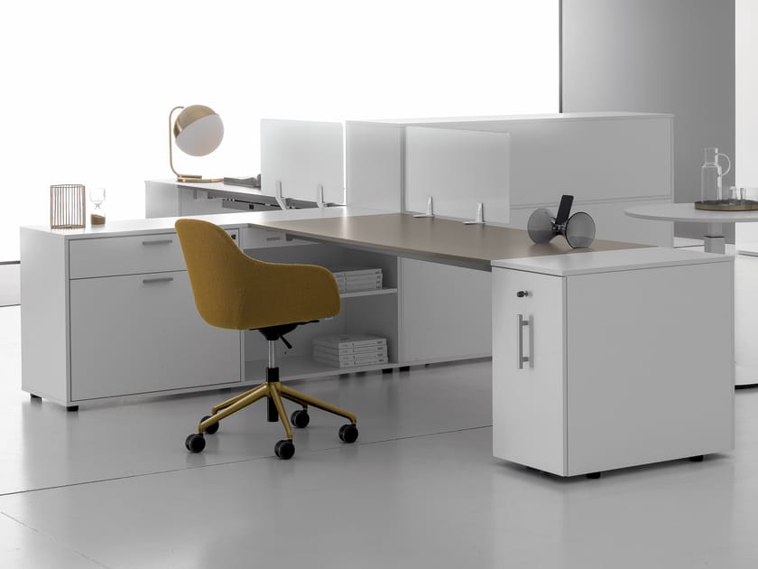 Melaminefaced chipboard Office desks with drawers Archiproducts