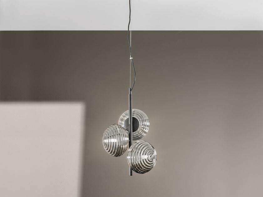 Lampada a sospensione in vetro soffiato RIPPLE | Lampada a sospensione ...