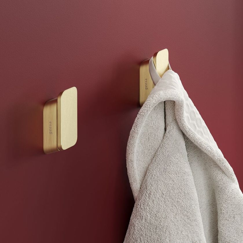 SHIFT GOLD | Double robe hook Shift Collection By Geesa