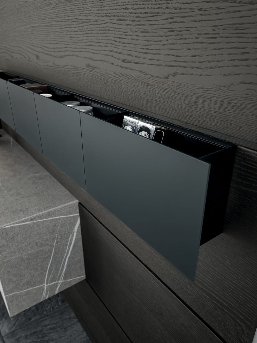 SKILL GRES by MODULNOVA - Mobile bagno in gres e rovere con specchio e illuminazione - 5