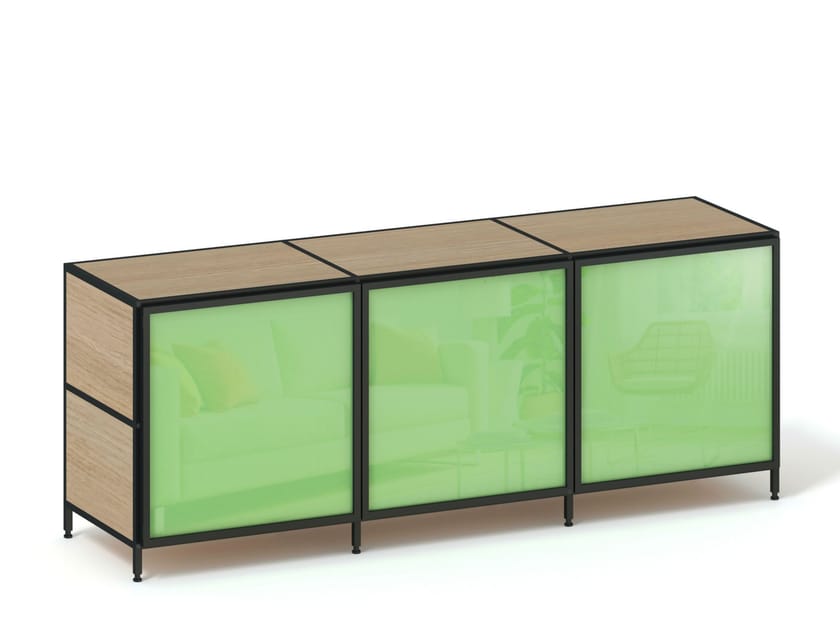 Mobile contenitore in alluminio e legno con ante in vetro SMALL CABINETS SC/M5-15 by MR.FRANGI