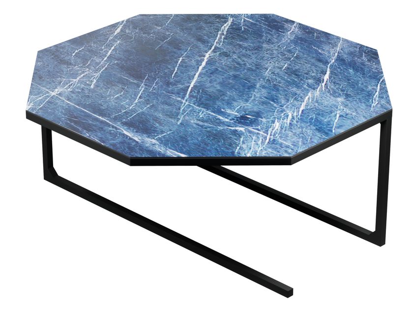 Tappeto Collezione Sydney Ottagonale 2,3m - Blu Navy A Basso Pelo Per Soggiorno E Ingresso