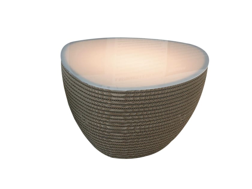 Kraft paper floor lamp / coffee table STONE LUCE By Staygreen design