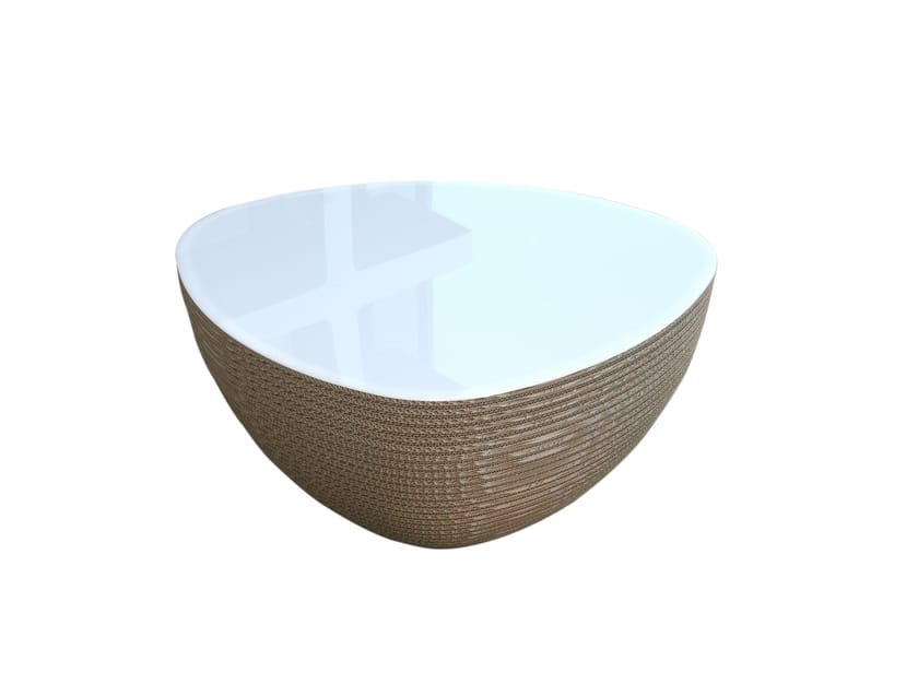 Kraft paper floor lamp / coffee table STONE LUCE By Staygreen design