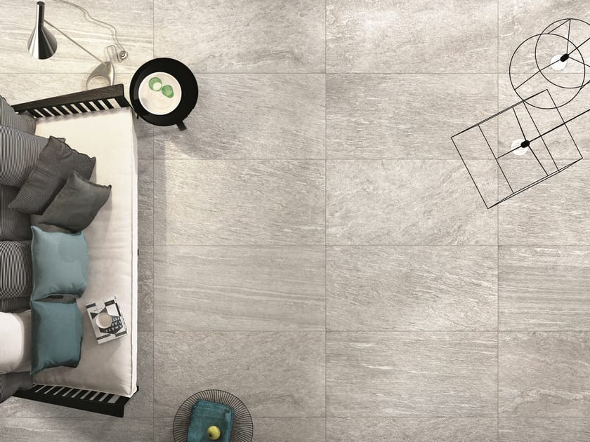 Indoor/outdoor fullbody porcelain stoneware flooring STONE PLAN Vals