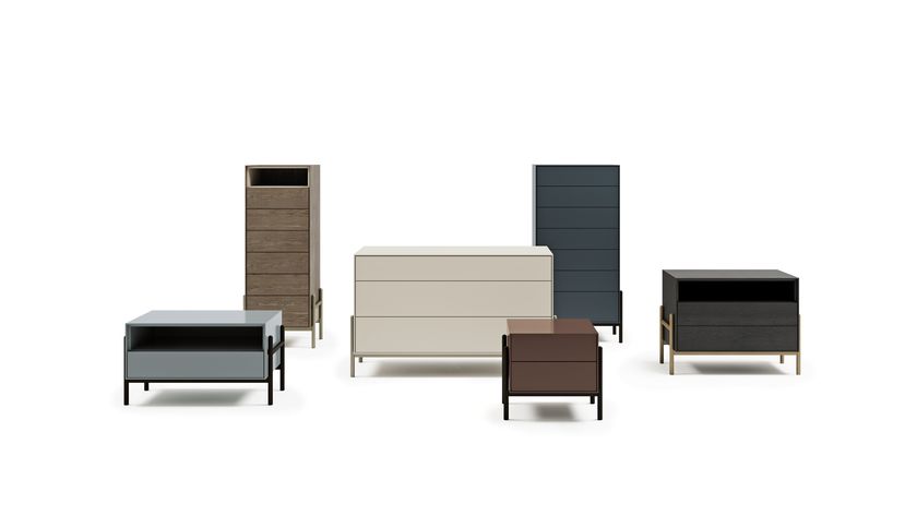 SUPERNOVA Rectangular wooden bedside table with drawers By Dall