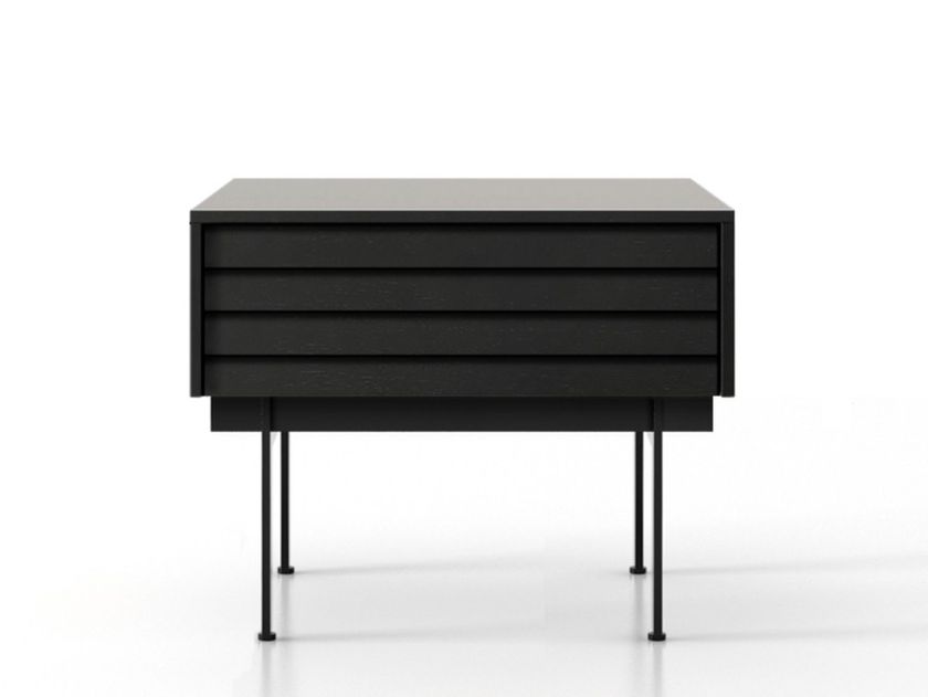 SUSSEX Rectangular wooden bedside table with drawers By Punt | design ...