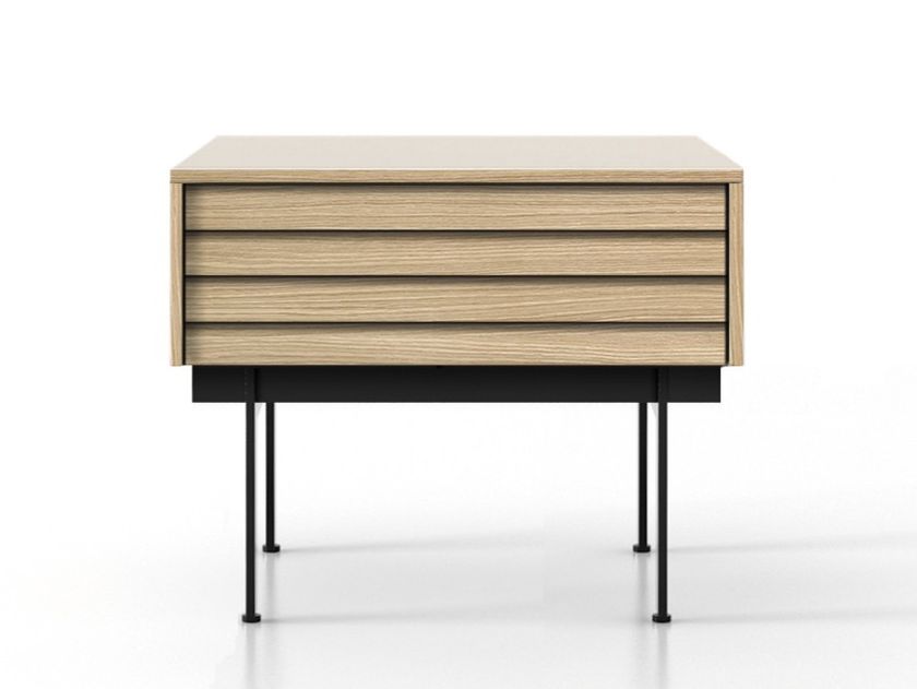 SUSSEX Rectangular wooden bedside table with drawers By Punt | design ...