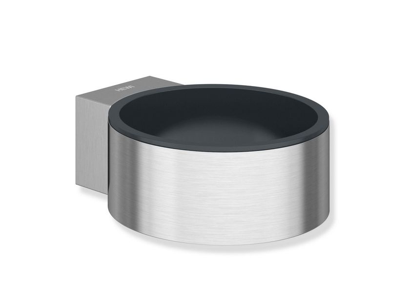 Supporto Parete Per Asciugacapelli E Piastre - Acciaio Inox Nero Autoadesivo 507426