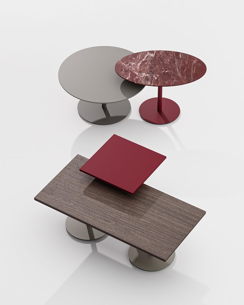 TABLE Oval wooden bistro side table By PROF