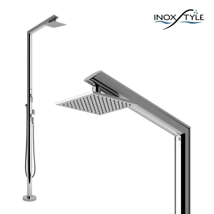 Stainless steel outdoor shower with hand shower TECNO MMT STYLO Tecno
