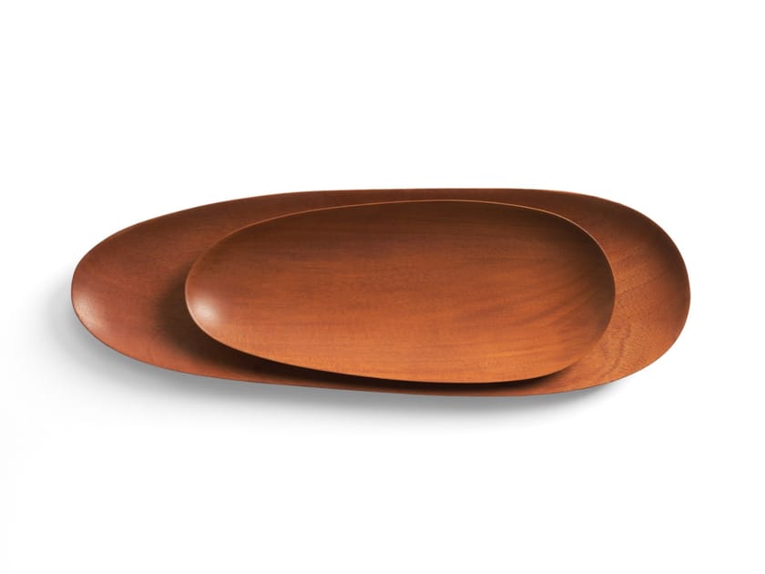 THIN OVAL Mahogany tray By Ethnicraft