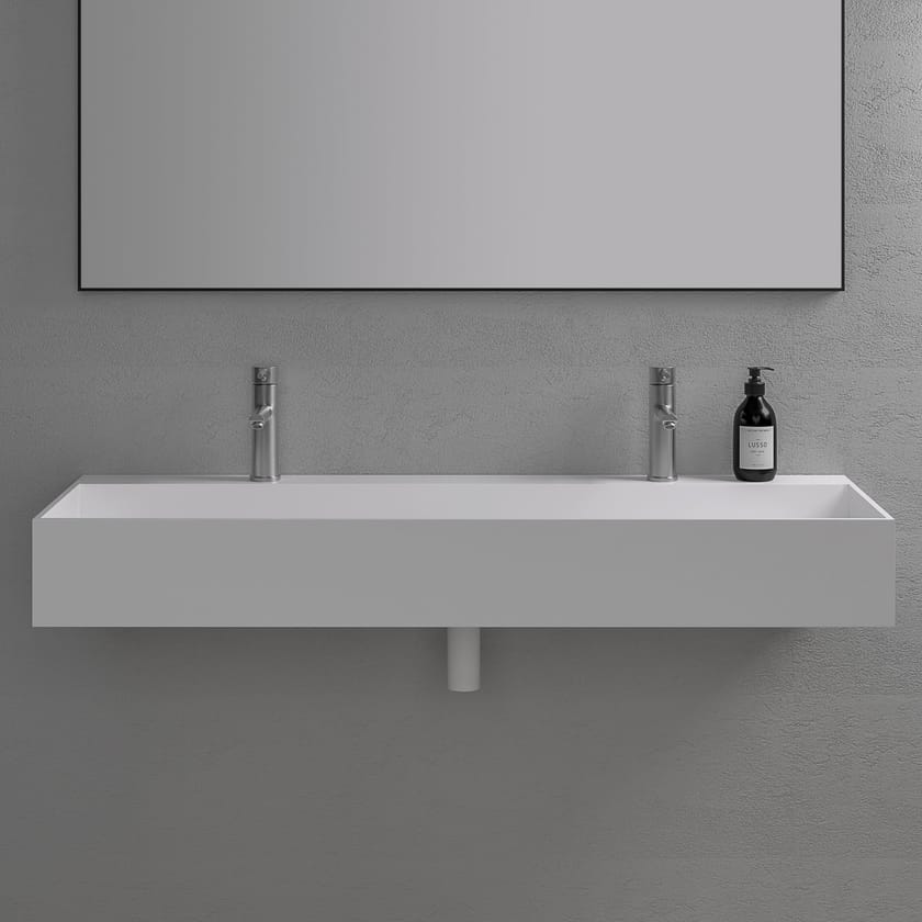 THINN Lavabo suspendido doble de Resin Stone By LUSSO