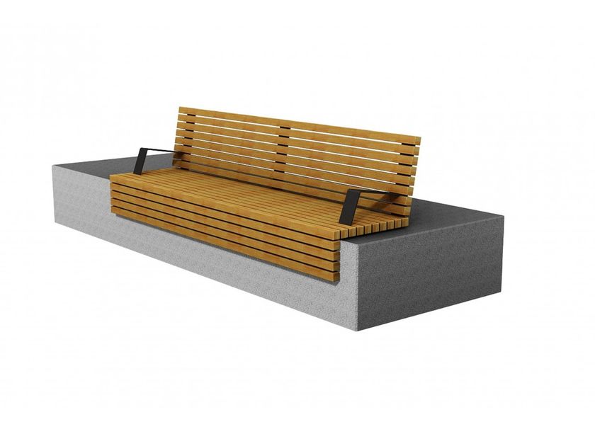 Wooden Bench with armrests with back TORINO By Euroform W
