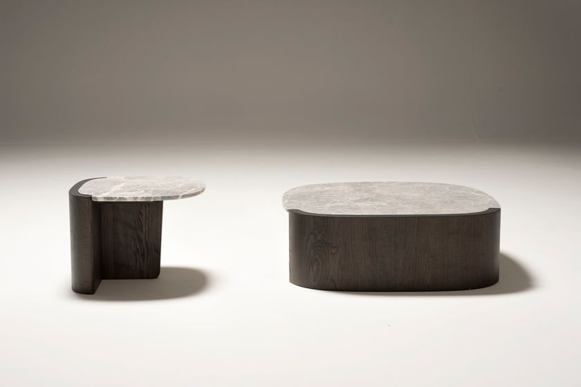 TRAMPOLINO Square ash and marble coffee table By Tacchini | design ...