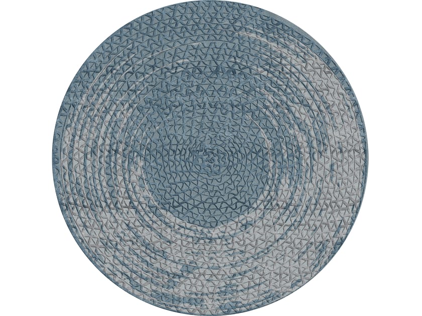 TRIPLE WAVES | Round rug Patterned round rug in New Zealand wool and ...