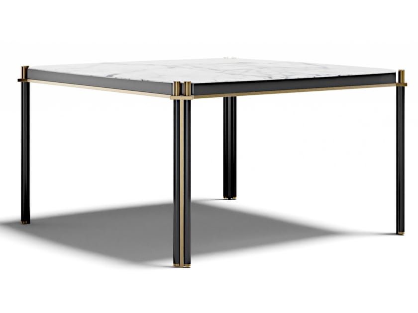 Square marble and wooden table TUDOR Q by Capital Collection