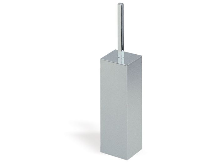 Porta Scopino Da Parete Capannoli Serie Plane | Argento | Zama E Acciaio Cromato | Dimensioni 9,4x39x9,4 Cm | Made In Italy