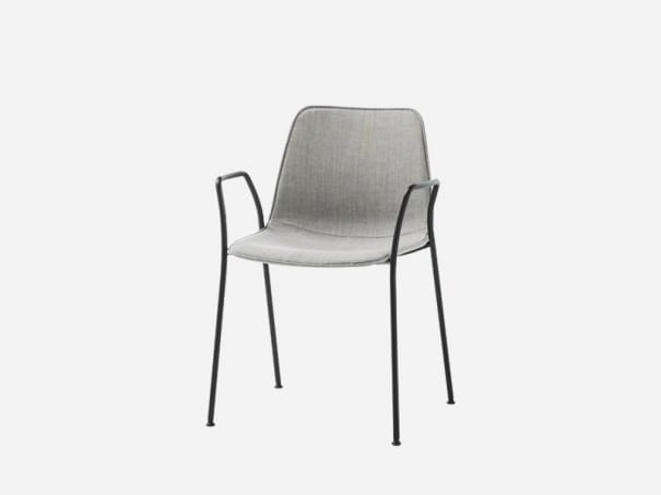 Stackable fabric chair with armrests VARYA TAPIZ | Contemporary style chair by INCLASS