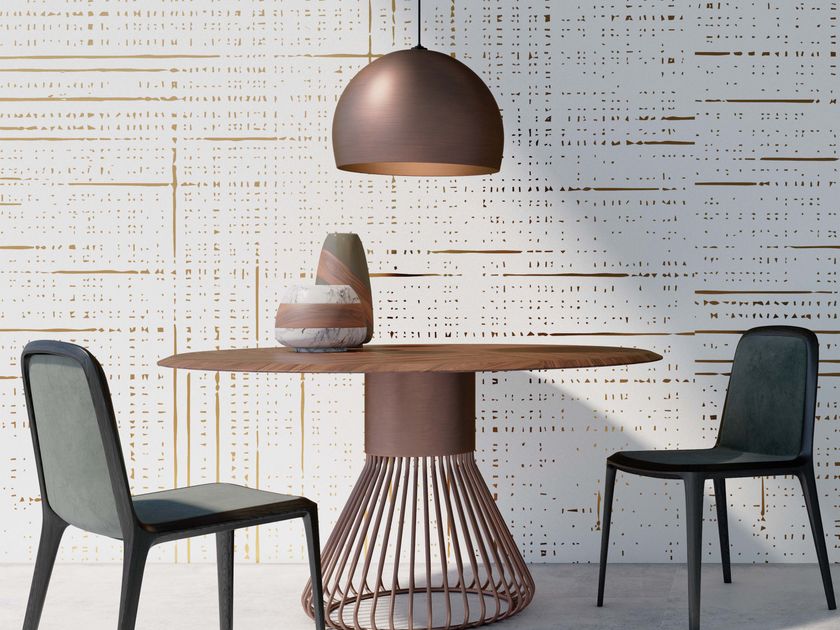 Motif nonwoven wallpaper with metallic effect VD1.04 Venerable Dashes ...