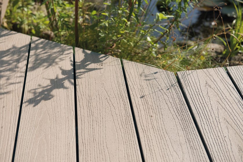 Composite material outdoor floor tiles with wood effect EXTERNO WHITE Externo Collection By Woodco