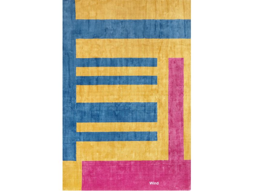 Handmade silk rug with geometric shapes WIND Color Collection By ...