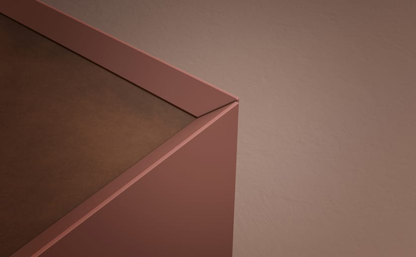 RIQUADRO Square wooden bedside table with drawers By Caccaro