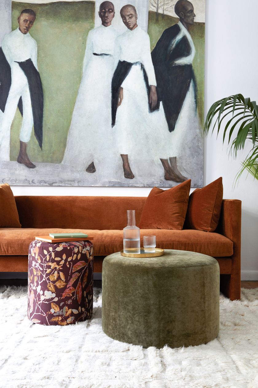 ANGLE 3 seater velvet sofa By TRNK