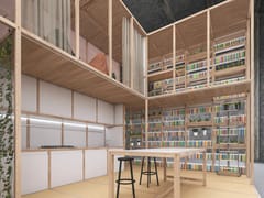 Sistema modulare componibile in legno per zona giorno&nbsp;6x6 - LIVING SOSPESO - CESARE ROVERSI