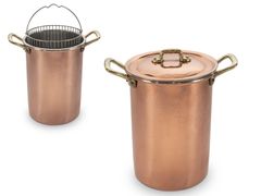 Pentola alta in rame con coperchio&nbsp;ACGPORS10000 | Pentola - OFFICINE GULLO