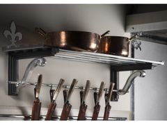 Mensola / portautensili da cucina in ottone cromato&nbsp;ACR020NS | Mensola - OFFICINE GULLO