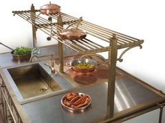 Mensola in ottone brunito per isole&nbsp;ACR067 | Canale attrezzato per cucina - OFFICINE GULLO