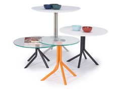 Tavolino rotondo alto in legno e vetro&nbsp;BOB - ADDO FURNITURE