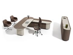 Scrivania direzionale con rivestimento in pelle&nbsp;COMPASS - ADDO FURNITURE