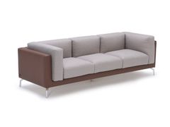 Divano in pelle e tessuto a 3 posti&nbsp;EXE - ADDO FURNITURE