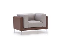 Poltrona in pelle e tessuto con braccioli&nbsp;EXE - ADDO FURNITURE
