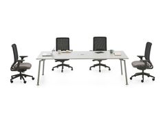 Tavolo da riunione rettangolare in legno con sistema passacavi&nbsp;HUB O - ADDO FURNITURE