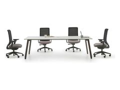 Tavolo da riunione rettangolare in legno con sistema passacavi&nbsp;HUB W - ADDO FURNITURE