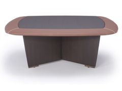 Tavolino quadrato in legno e pelle&nbsp;NEL - ADDO FURNITURE