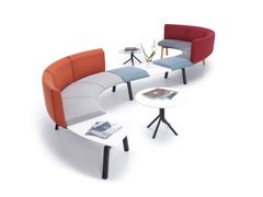 Panca modulare in tessuto con schienale&nbsp;PIAZZA - ADDO FURNITURE