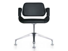 Sedia ufficio operativa in pelle su trespolo&nbsp;SILVER 101 - ADDO FURNITURE